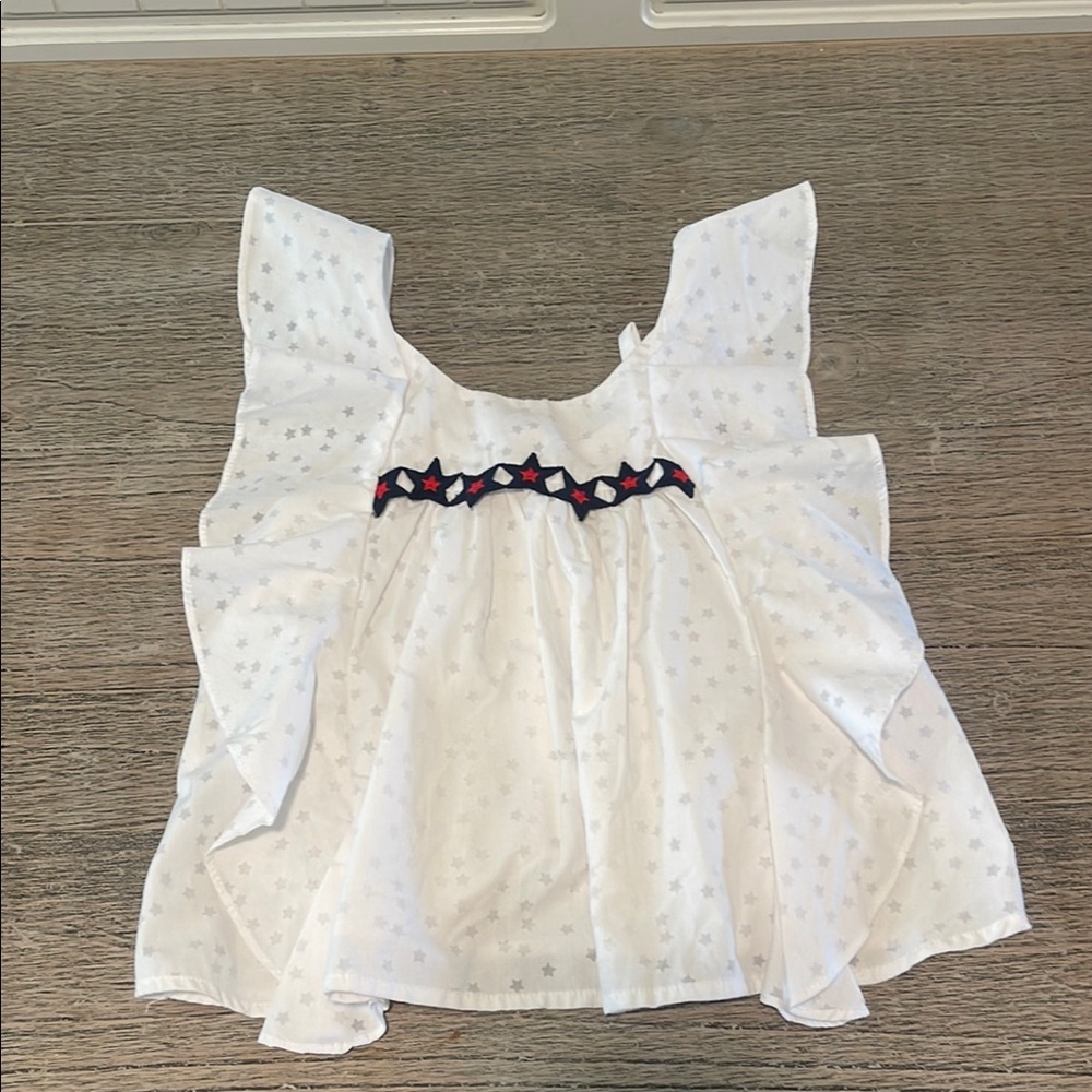 Savannah White Eyelet Blouse with Flowy Silhouette Toddler Girls Size 2T
